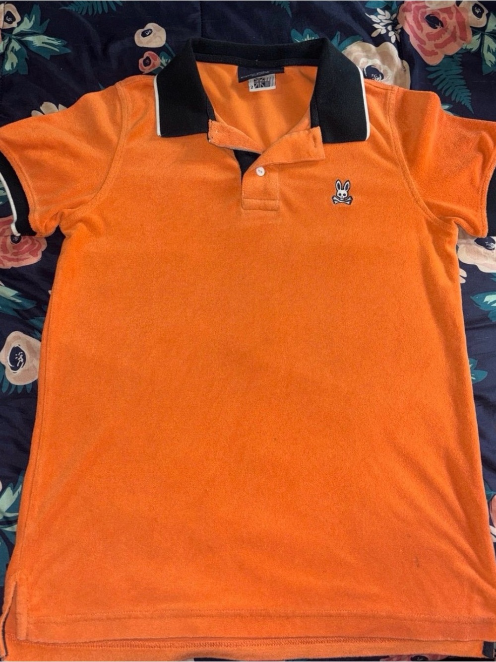 Psycho Bunny Orange Polo with Black Trim